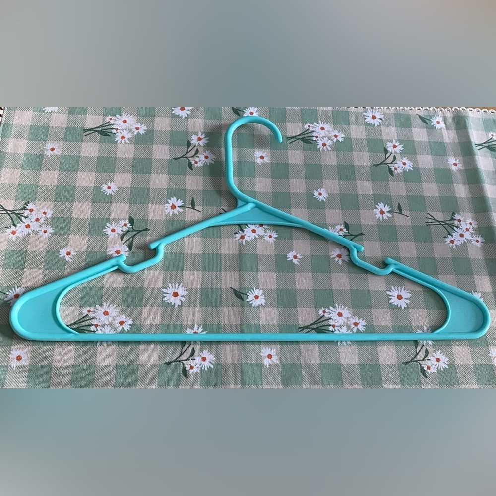 Aqua Blue Plastic Clothes Hanger
